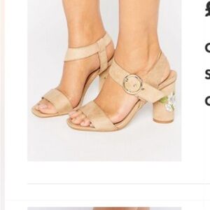 Embroidered high heel sandals size UK 5